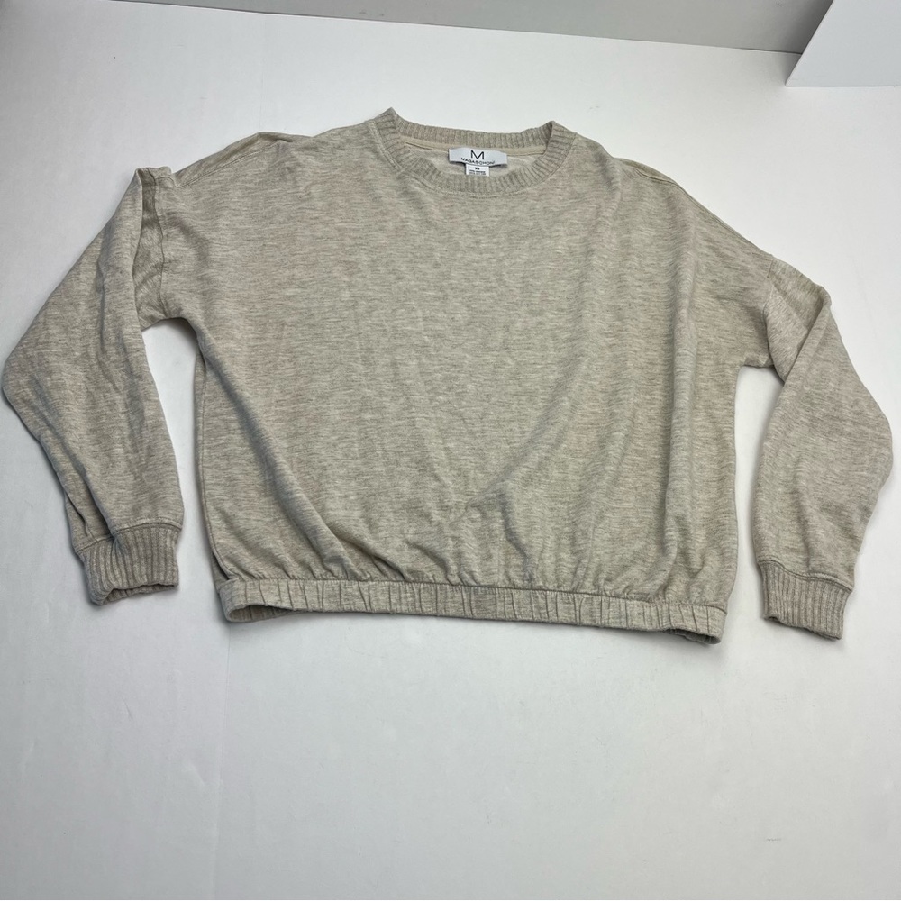 Magaschoni Sweater Womens Size‎ XS Oatmeal Tan Cream Top Knit Crewneck Pullover